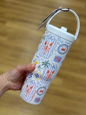 Hydro Flask White Coastal Pattern Insulated Bottle